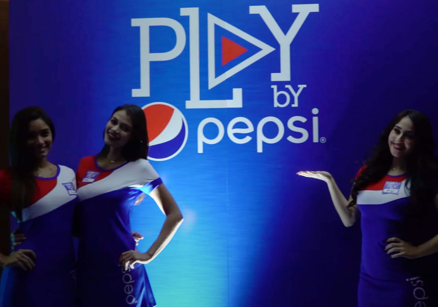 Play by Pepsi activation with a branded LED wall and brand ambassadors
