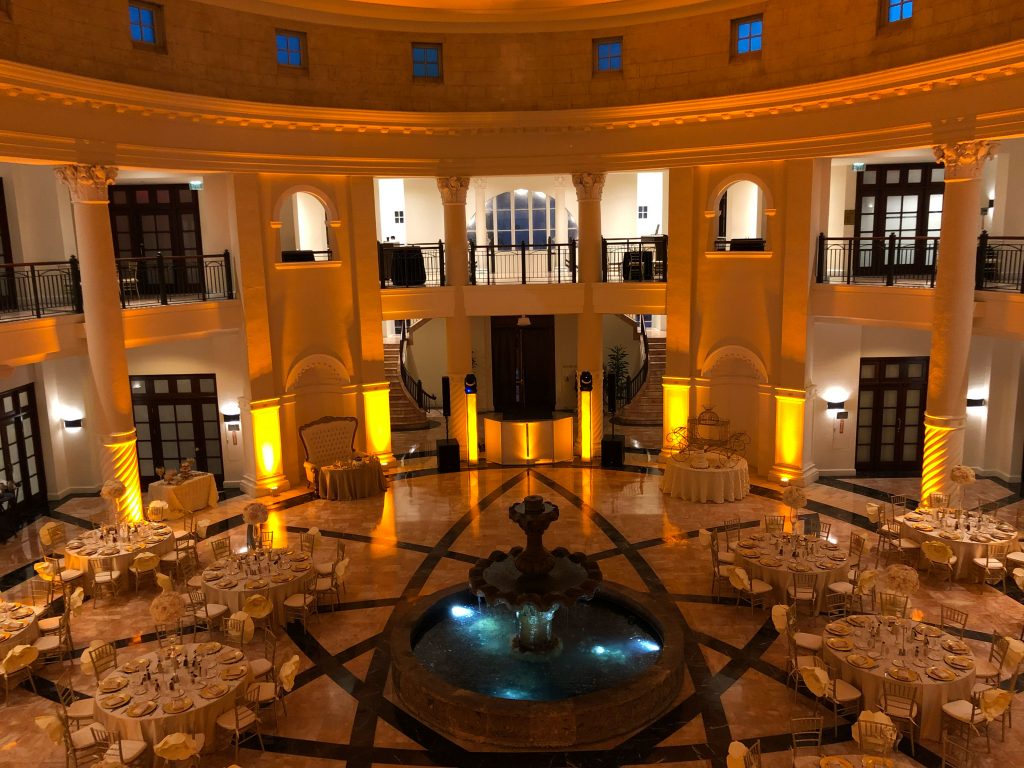 Wedding reception in the rotunda at Hotel Colonnade