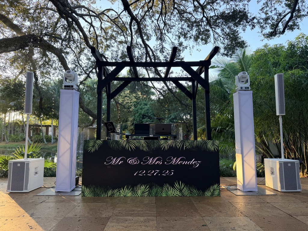 Miami DJs performing at Living Sculpture Sanctuary wedding
